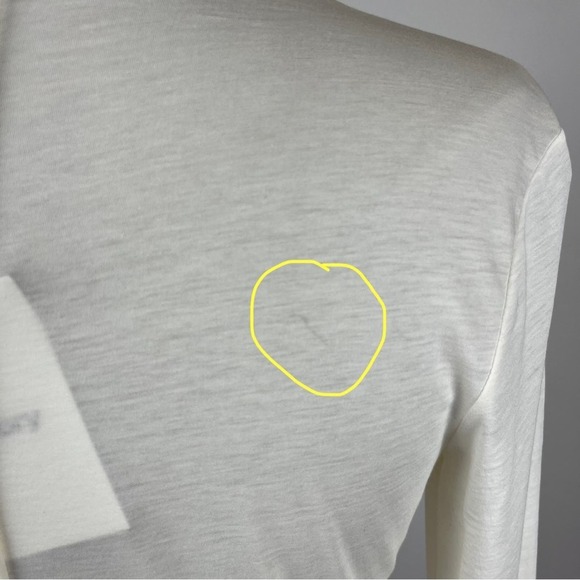 Theory Ivory Basic Cashmere blend Mock Neck Turtle Neck T-Shirt - Picture 4 of 8